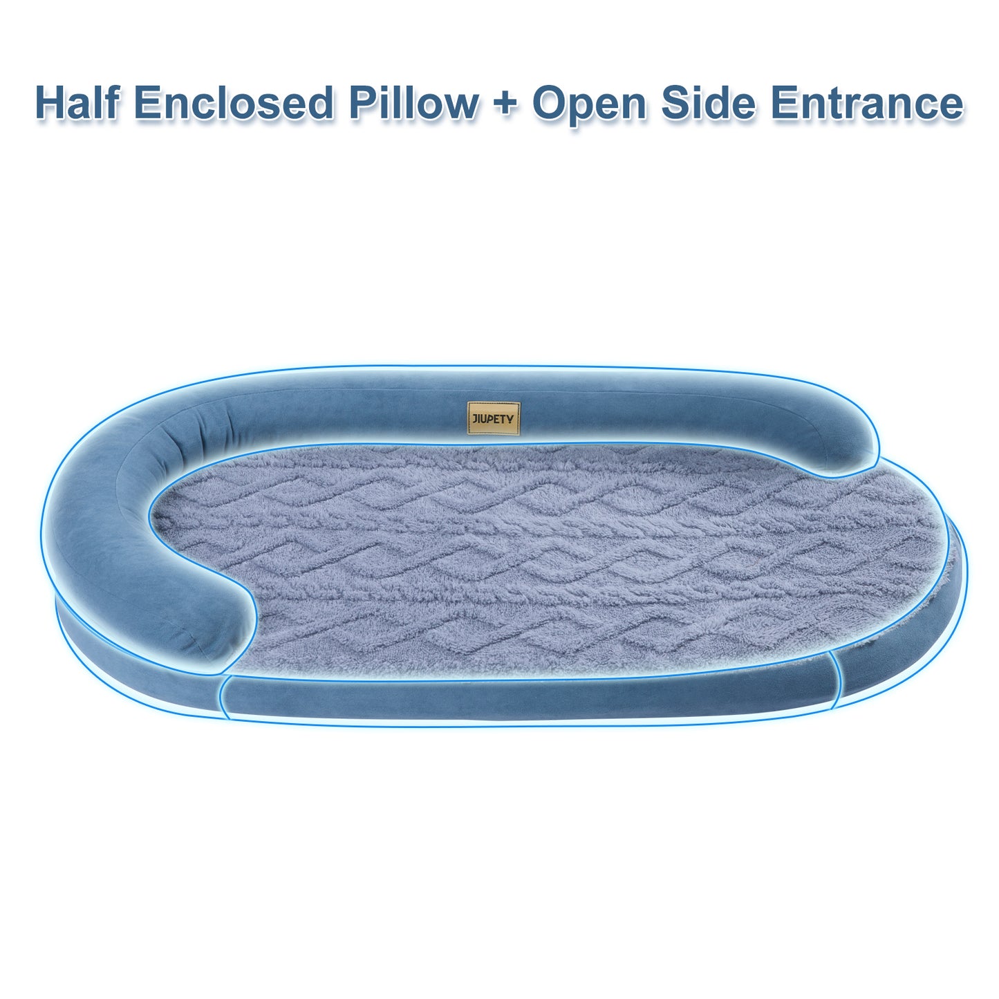 Luxury Waterproof Dog Bed - Egg-Crate Foam, Oval Pillow