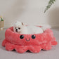 Red Octopus Dog Bed - Soft, Comfy & Uniquely Designed