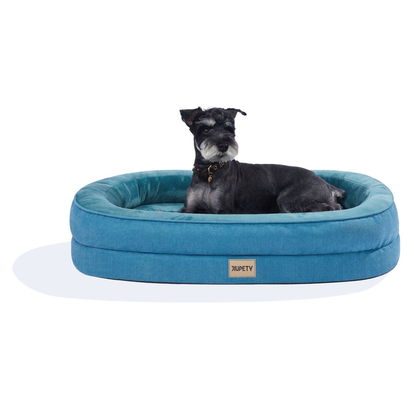 Luxury Round Dog Bed - Waterproof Lining & Bolster