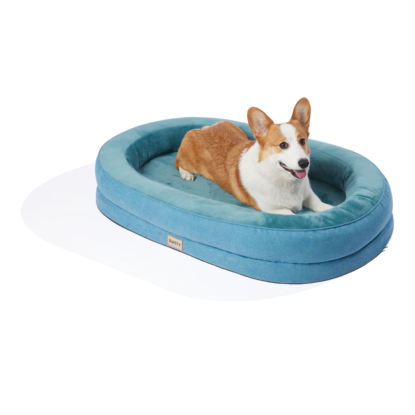 Luxury Round Dog Bed - Waterproof Lining & Bolster