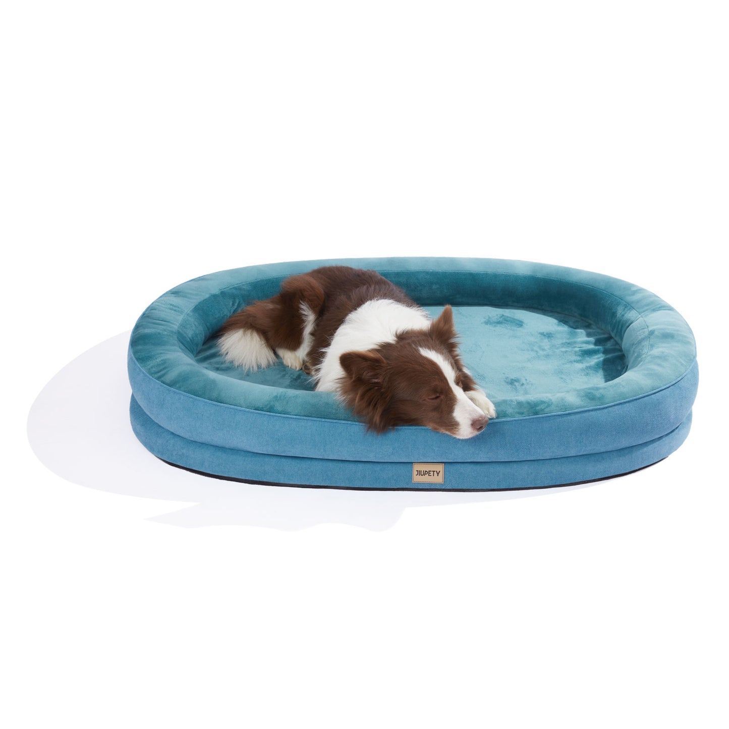 Luxury Round Dog Bed - Waterproof Lining & Bolster