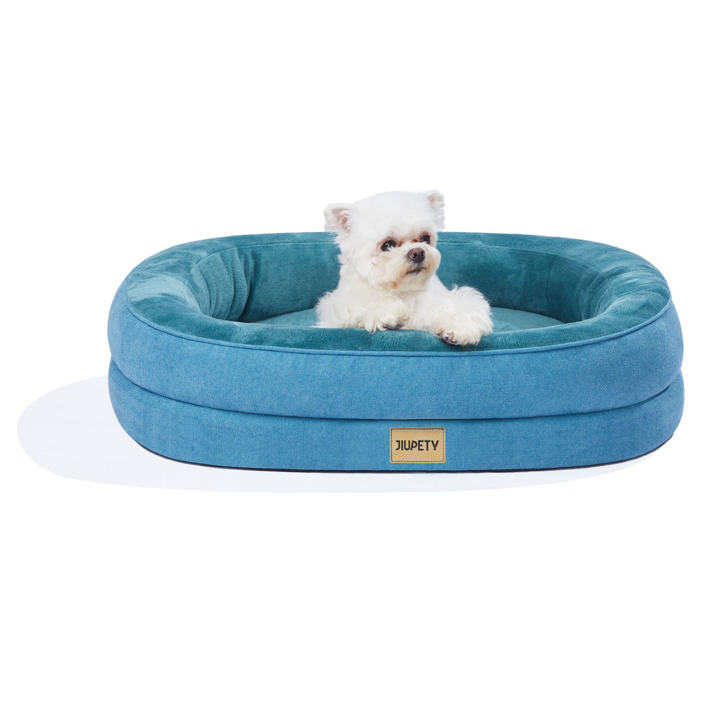 Luxury Round Dog Bed - Waterproof Lining & Bolster