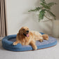 Luxury Waterproof Dog Bed - Egg-Crate Foam, Oval Pillow