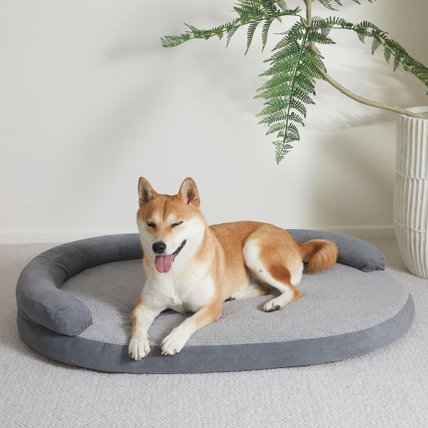 Luxury Waterproof Dog Bed - Egg-Crate Foam, Oval Pillow