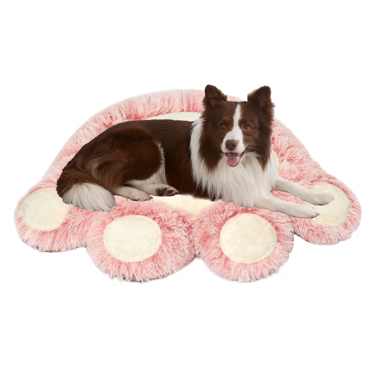 Paw-Shaped Plush Pet Bed - Cozy, Cute & Washer-Dryer Safe