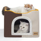 Foldable Cat Cube House - with Scratch Pad & Ball Toy