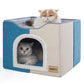 Foldable Cat Cube House - with Scratch Pad & Ball Toy