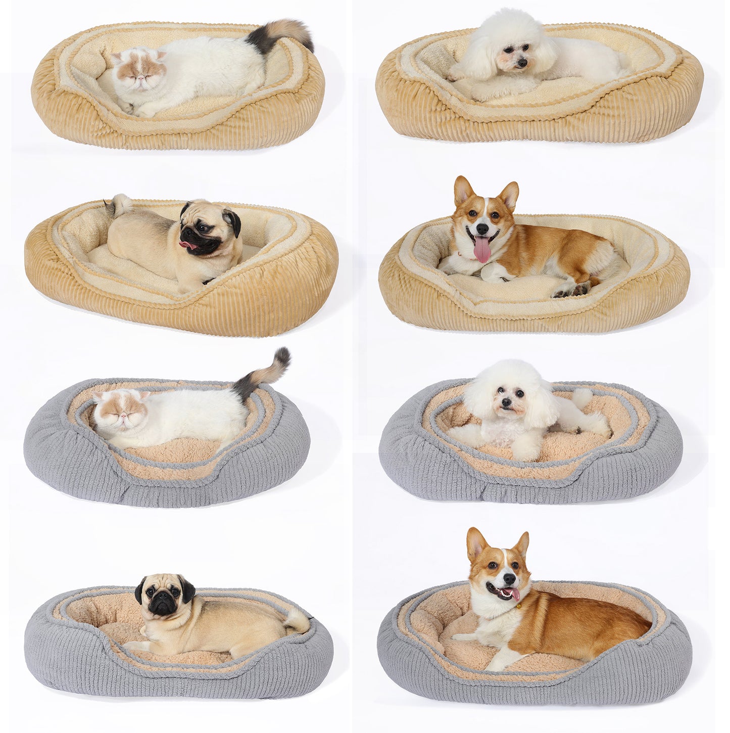 Oval Pet Bed - Cozy, Innovative Design, Plush Comfort, 100% PP Cotton Fill