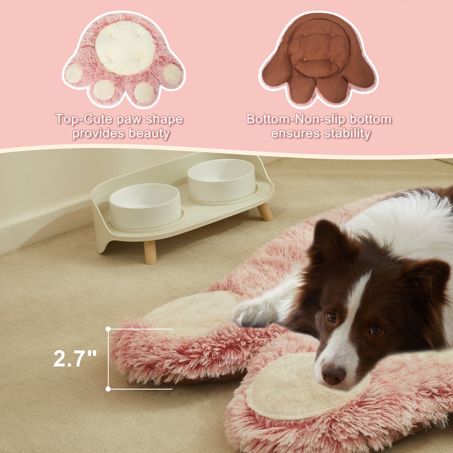 Paw-Shaped Plush Pet Bed - Cozy, Cute & Washer-Dryer Safe