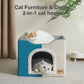 Foldable Cat Cube House - with Scratch Pad & Ball Toy