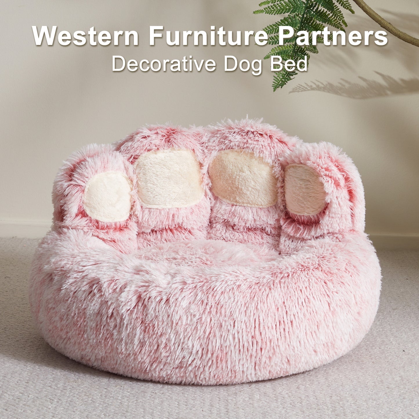 Bear Paw Cozy Pet Bed - Upgraded Soothing Design for Dogs & Cats