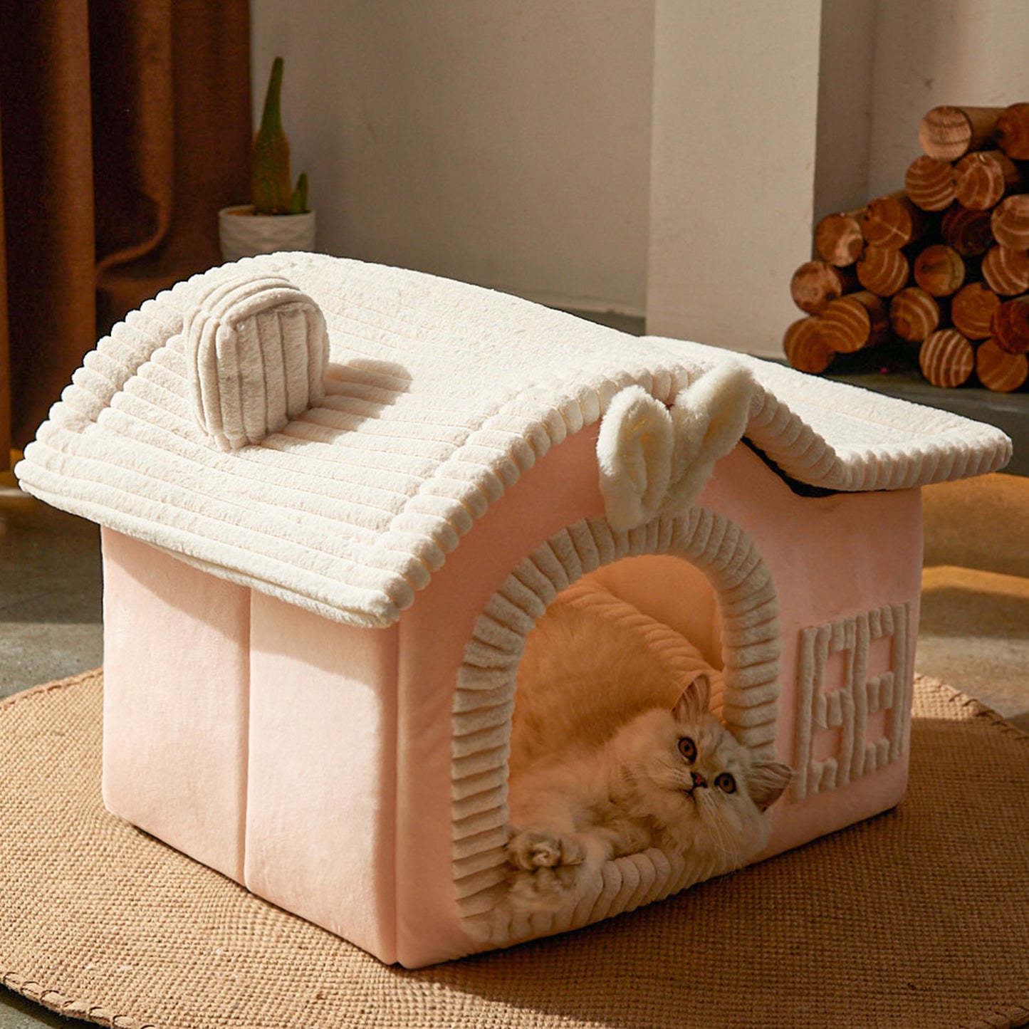 Cartoon Chimney Cat House - Cute & Cozy Shelter