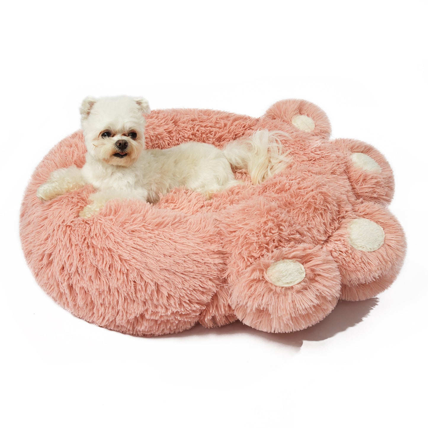 Cozy Paw-Shape Dog Bed - Plush, Calming & Versatile