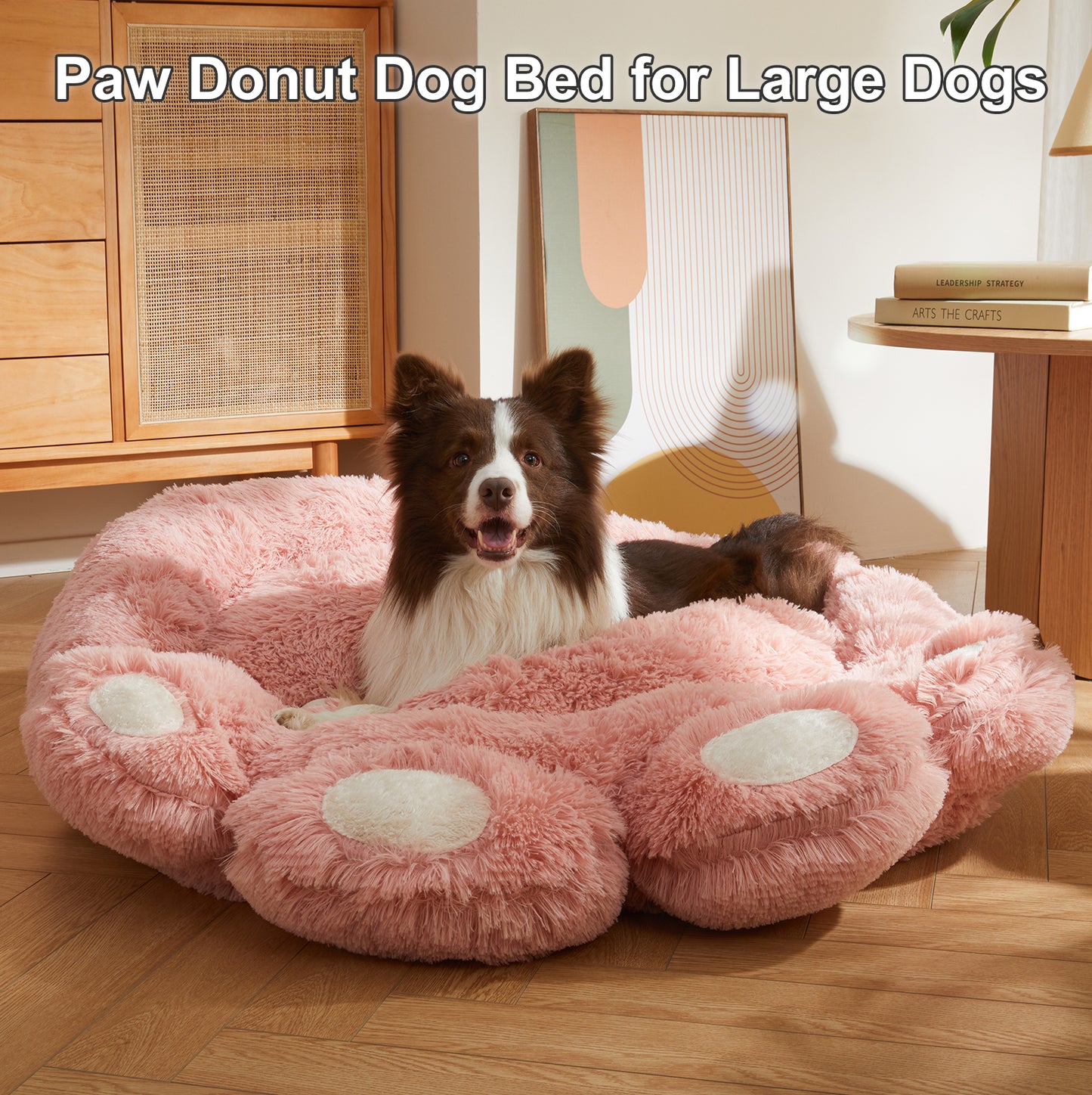 Cozy Paw-Shape Dog Bed - Plush, Calming & Versatile