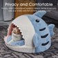 Shark-Style Cozy Cat Bed - Removable Pillow, Washable, Indoor Comfort