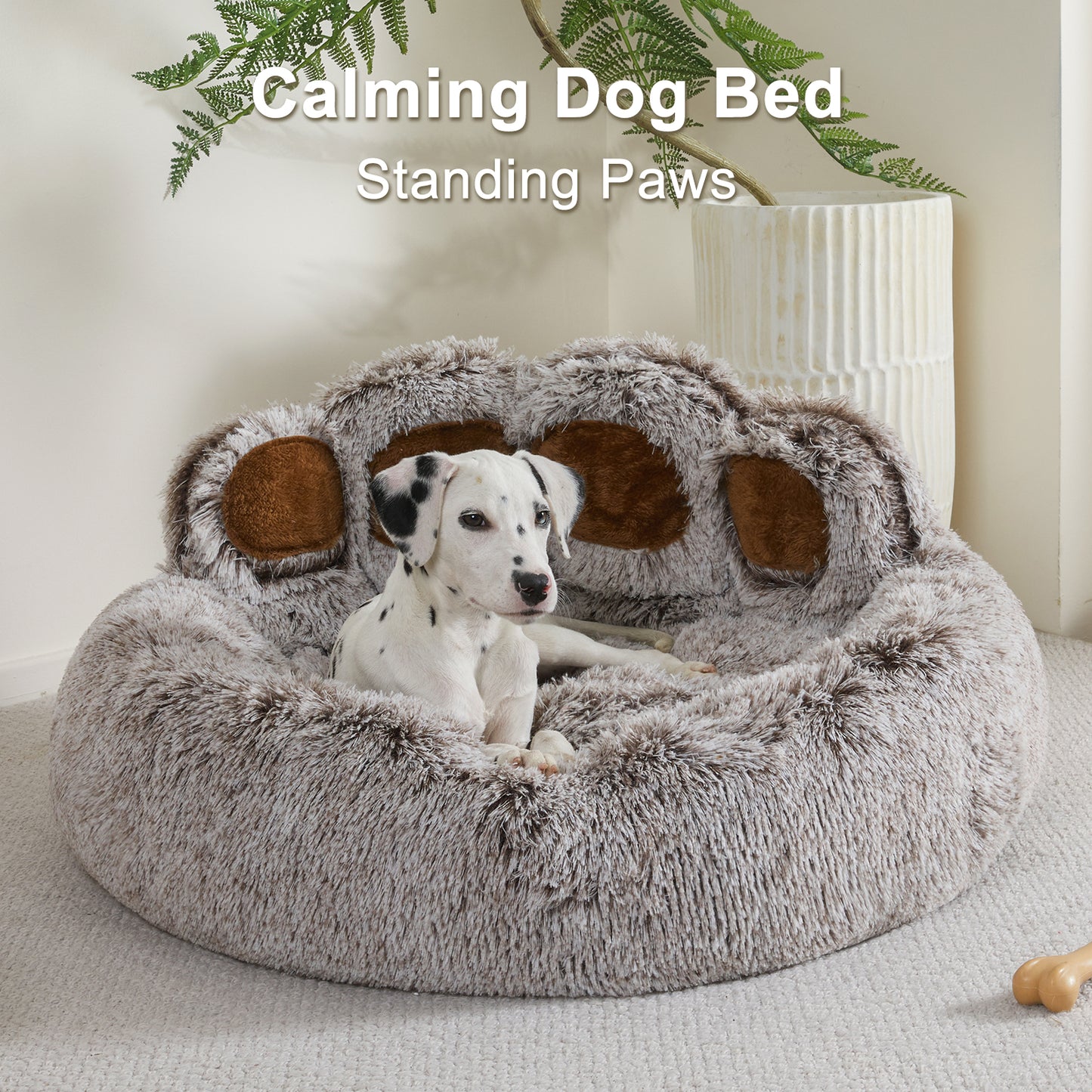 Bear Paw Cozy Pet Bed - Upgraded Soothing Design for Dogs & Cats