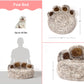 Cozy Paw-Shaped Calming Pet Bed - Soft Faux Fur, Round Donut, Machine Washable