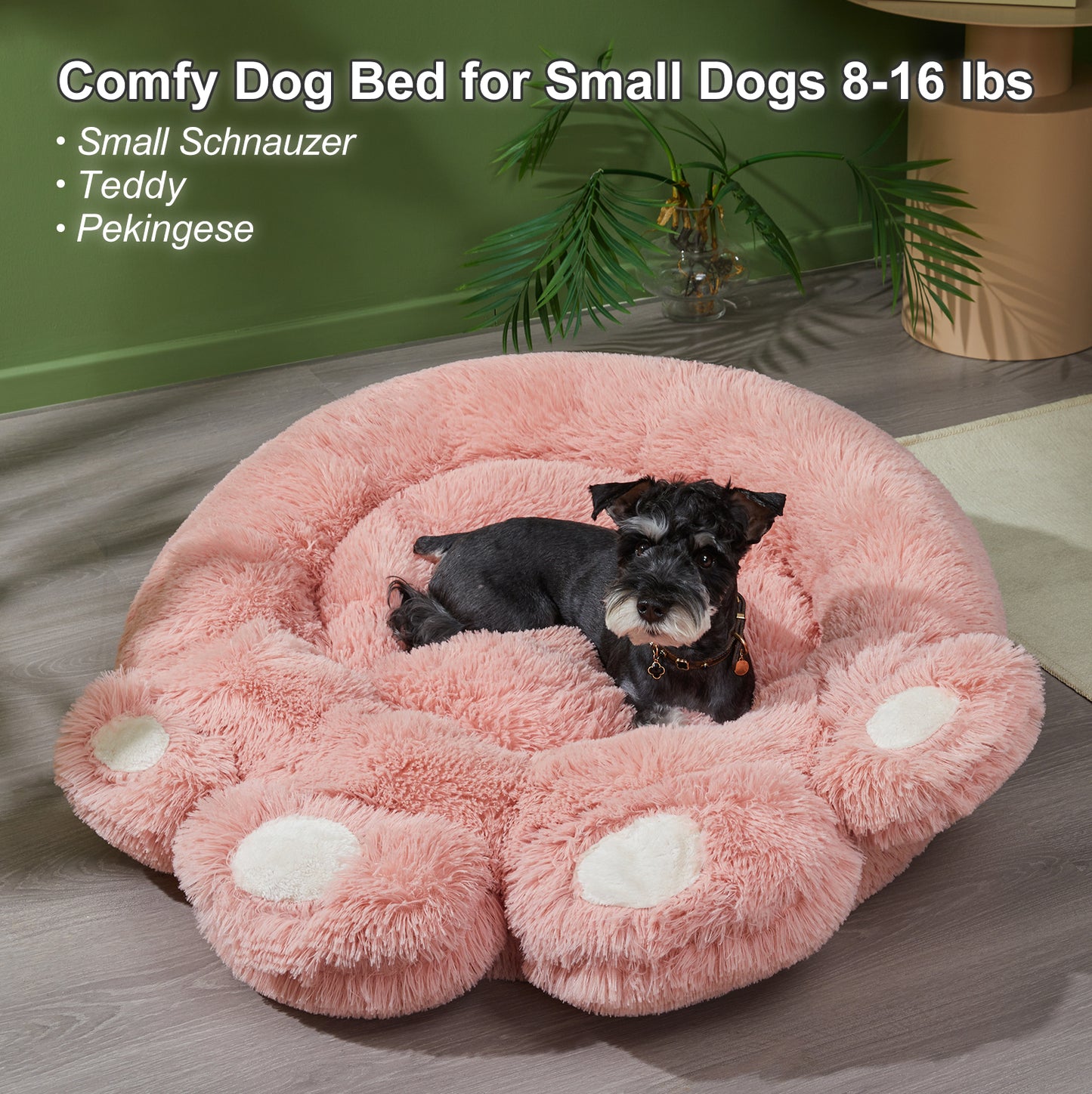 Cozy Paw-Shape Dog Bed - Plush, Calming & Versatile