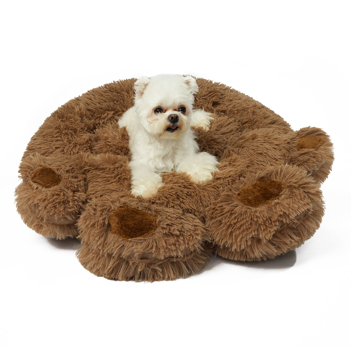 Cozy Paw-Shape Dog Bed - Plush, Calming & Versatile