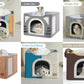 Foldable Cat Cube House - with Scratch Pad & Ball Toy