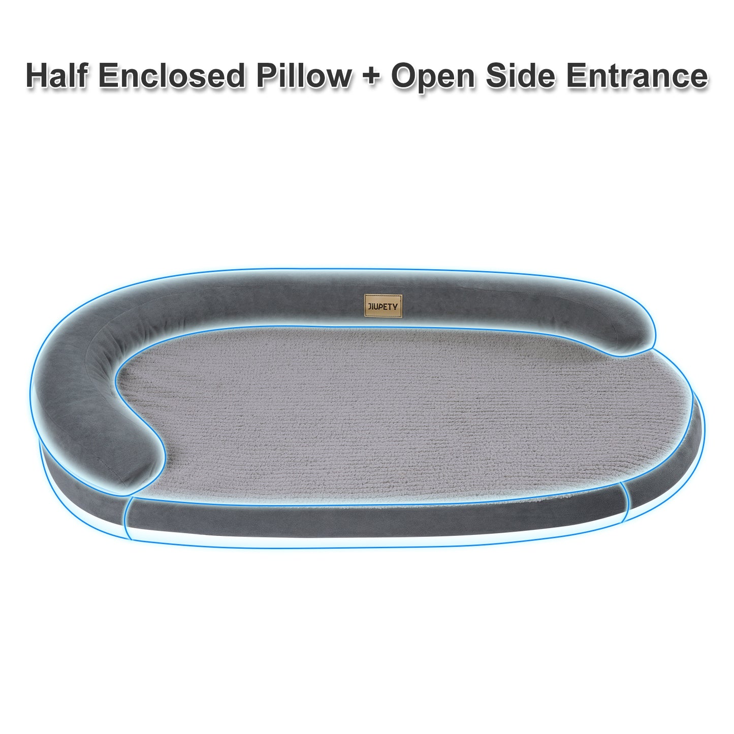 Luxury Waterproof Dog Bed - Egg-Crate Foam, Oval Pillow