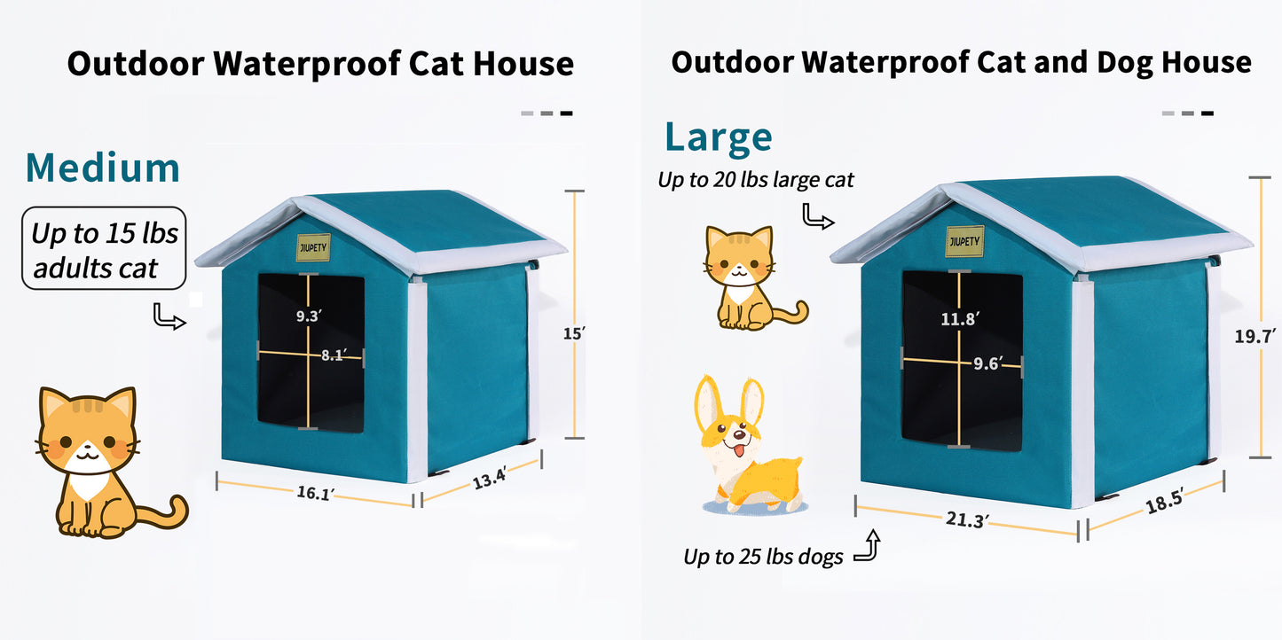 Waterproof Outdoor Pet House - All-Weather Shelter for Cats & Dogs