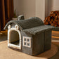 Cartoon Chimney Cat House - Cute & Cozy Shelter