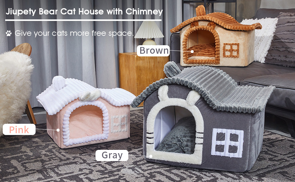 Cartoon Chimney Cat House - Cute & Cozy Shelter