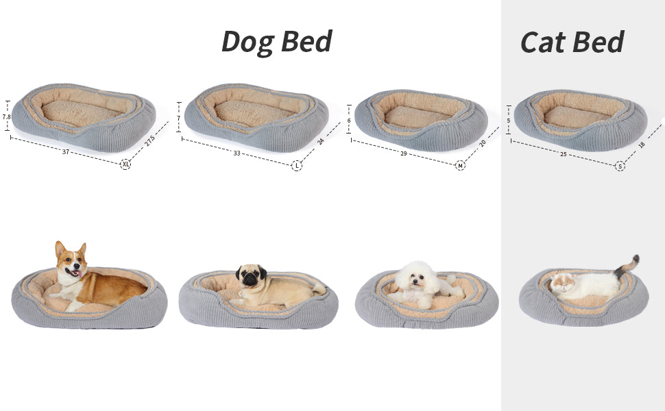 Oval Pet Bed - Cozy, Innovative Design, Plush Comfort, 100% PP Cotton Fill