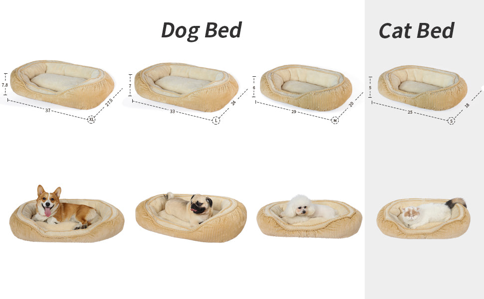 Oval Pet Bed - Cozy, Innovative Design, Plush Comfort, 100% PP Cotton Fill