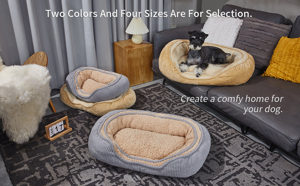 Oval Pet Bed - Cozy, Innovative Design, Plush Comfort, 100% PP Cotton Fill