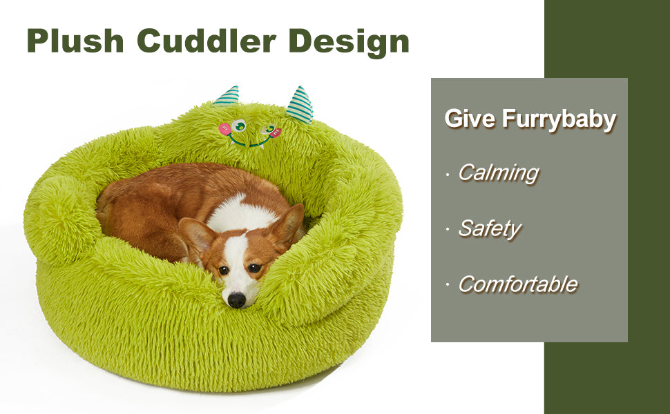 CozyCompanion Calming Pet Bed - Plush, Anti-Slip for Cats & Dogs