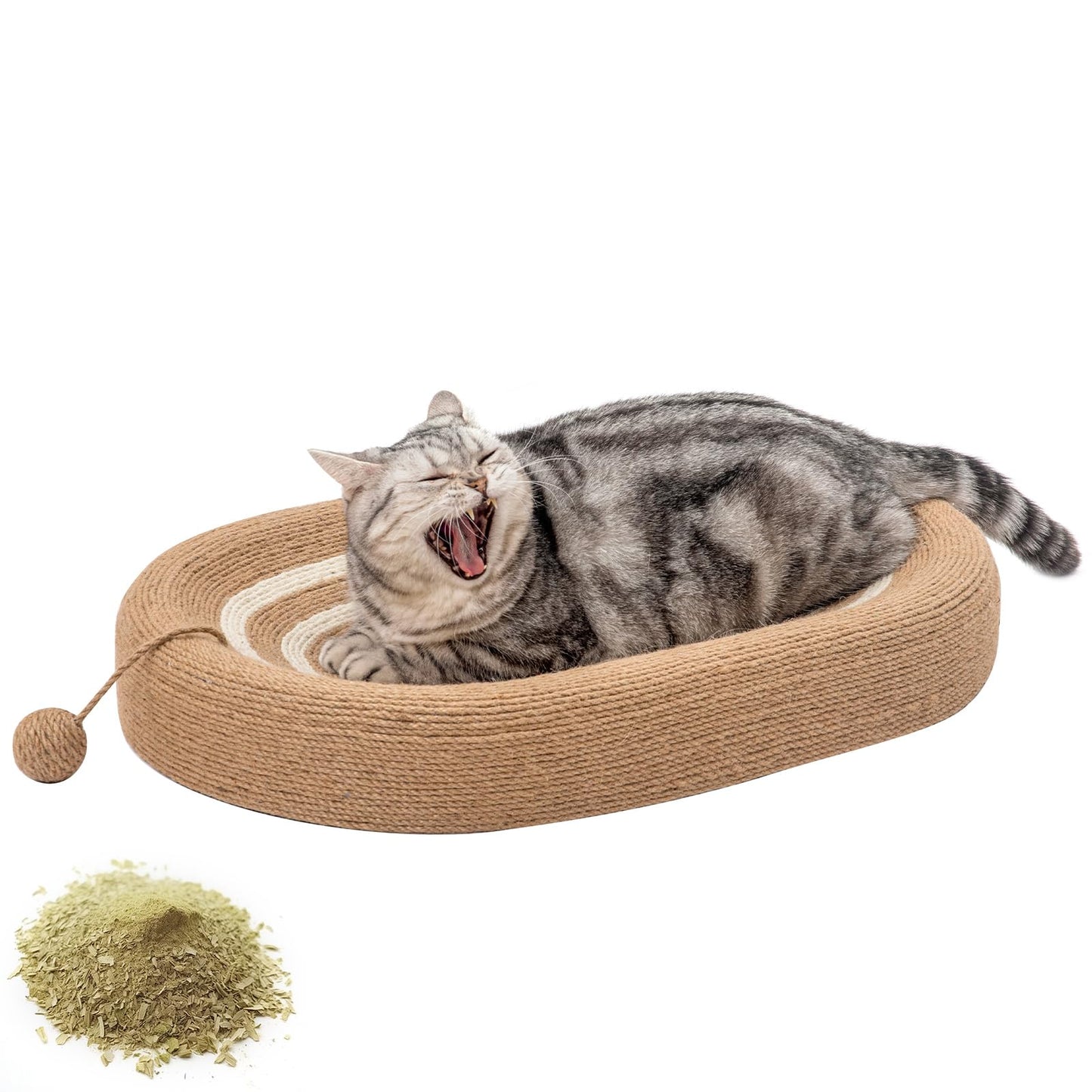 24" Sisal Cat Scratcher - 2-in-1 Bed & Scratching Board