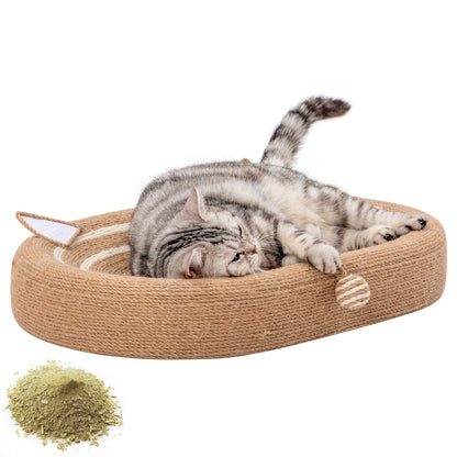 24" Sisal Cat Scratcher - 2-in-1 Bed & Scratching Board