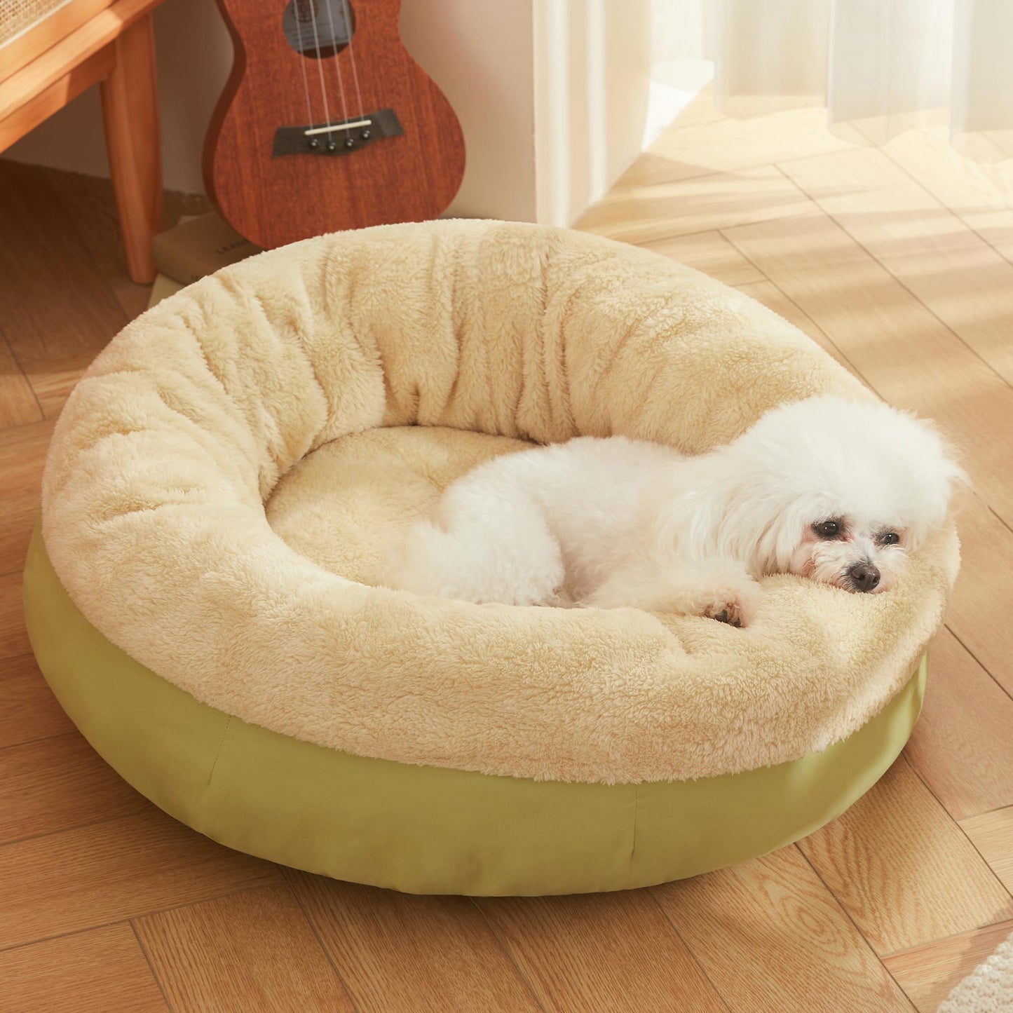 Washable Cozy Pet Donut Bed - Anti-Slip Comfort