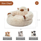 Camel Cozy Calming Donut Pet Bed - Plush, Cute Cartoon Puppy Design