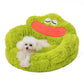 Green Mouth Cozy Pet Donut Bed - Calming Plush for Dogs & Cats