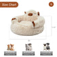 Camel Cozy Calming Donut Pet Bed - Plush, Cute Cartoon Puppy Design