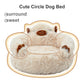 Camel Cozy Calming Donut Pet Bed - Plush, Cute Cartoon Puppy Design