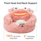 Pink Crab Cozy Calming Pet Donut Bed - Soothing & Soft for Dogs and Cats