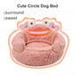 Pink Crab Cozy Calming Pet Donut Bed - Soothing & Soft for Dogs and Cats