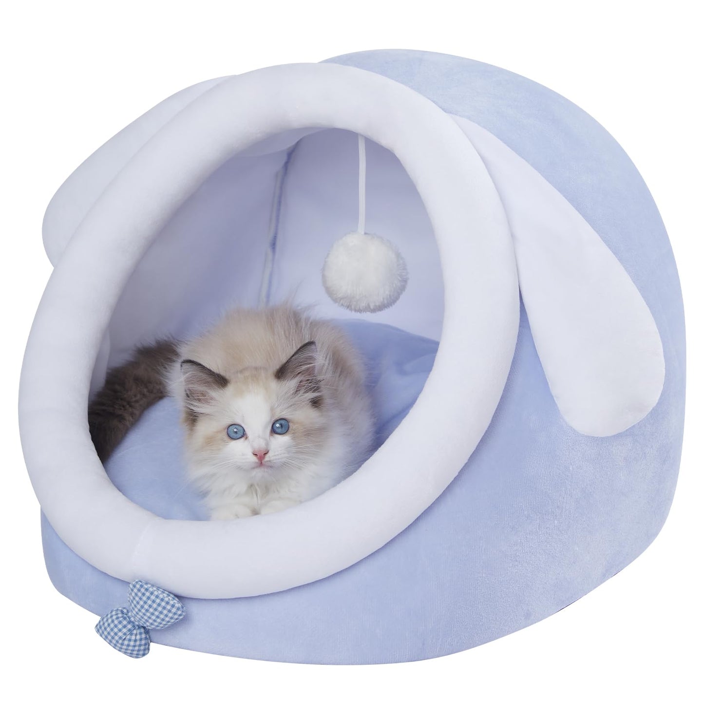 Cute Crystal Velvet Cat Igloo - Cozy Indoor Bed for Cats