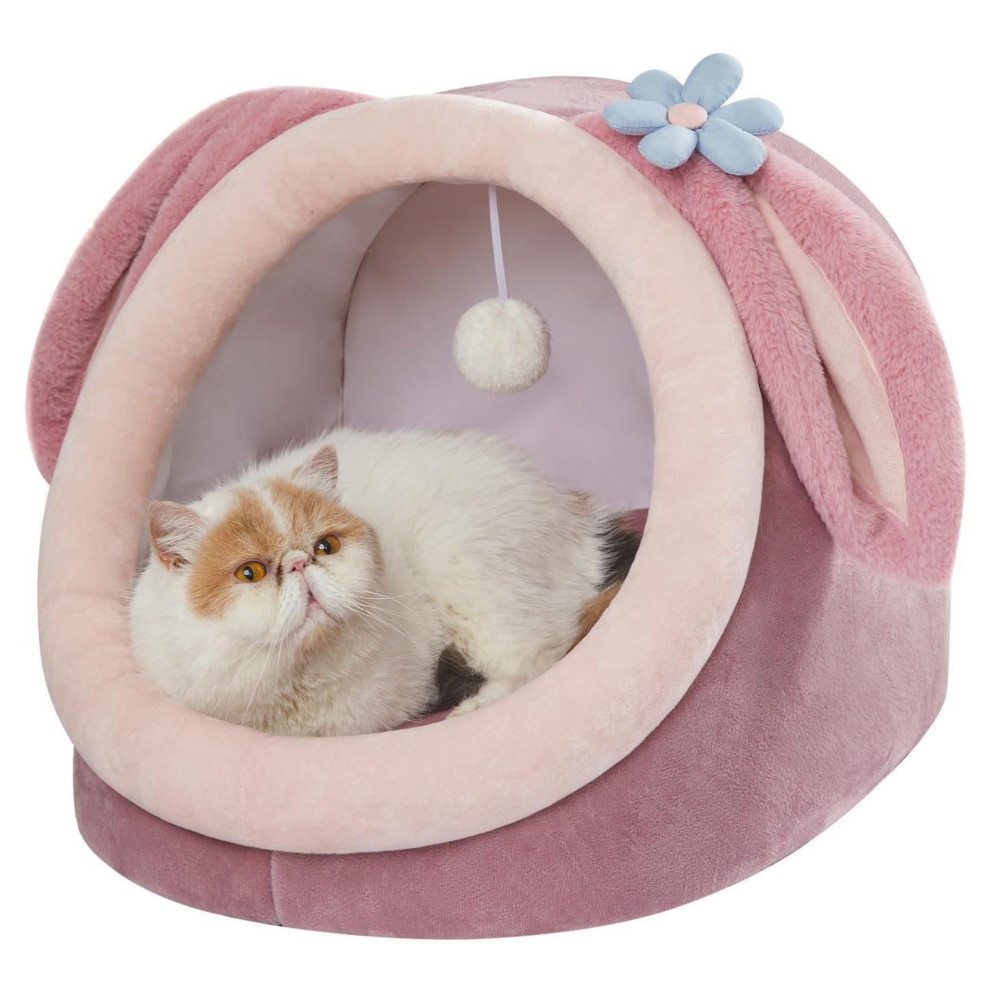 Cute Crystal Velvet Cat Igloo - Cozy Indoor Bed for Cats