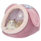 Cute Crystal Velvet Cat Igloo - Cozy Indoor Bed for Cats