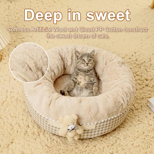 Teddy Donut Bed - Cozy for Indoor Cats & Small Dogs