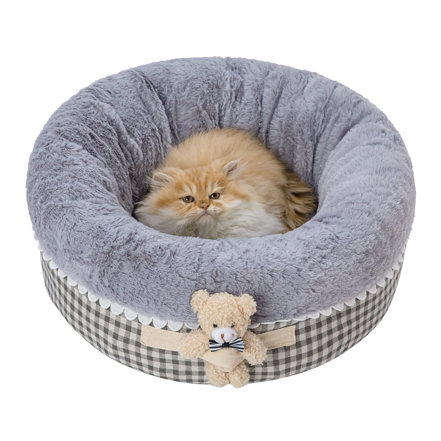 Teddy Donut Bed - Cozy for Indoor Cats & Small Dogs