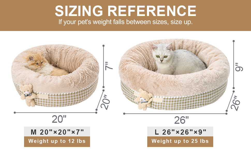 Teddy Donut Bed - Cozy for Indoor Cats & Small Dogs