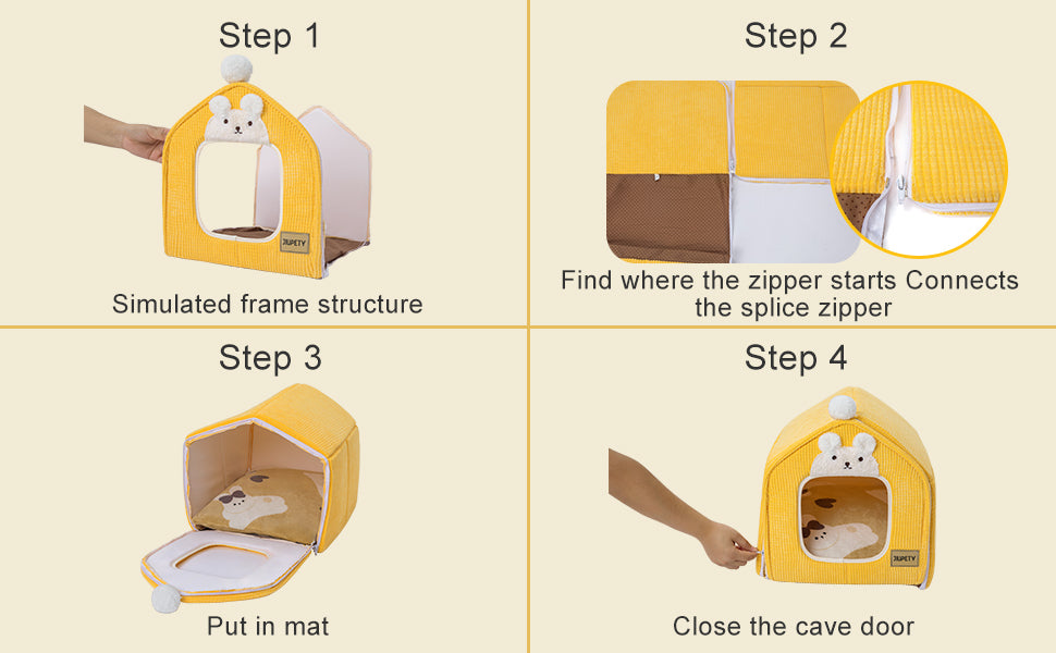 Warm Cave Dog Tent - Deluxe Cozy Pet Bed House