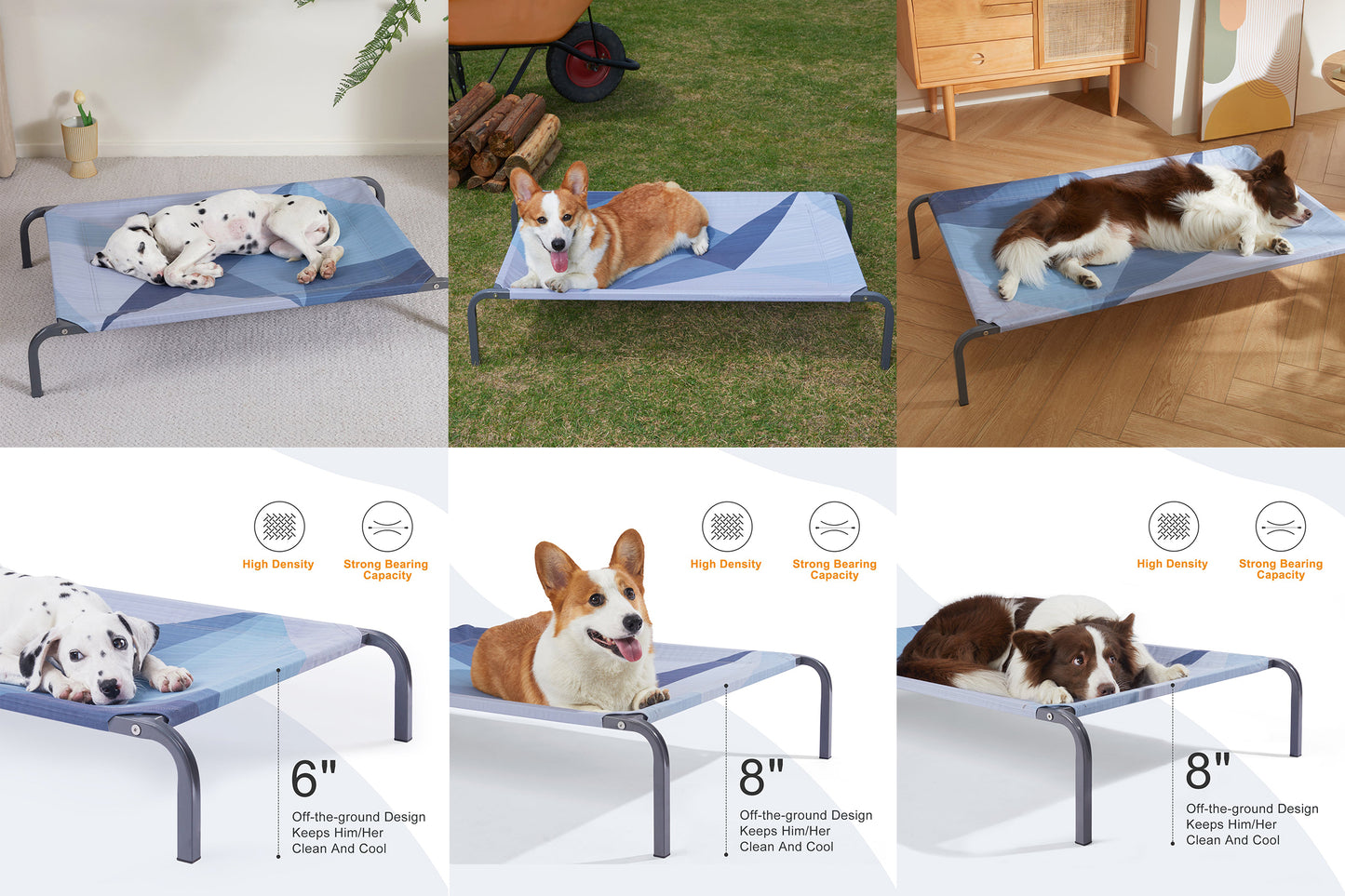 Elevated Cooling Dog Bed - Durable & Breathable for All Sizes, Indoor/Outdoor