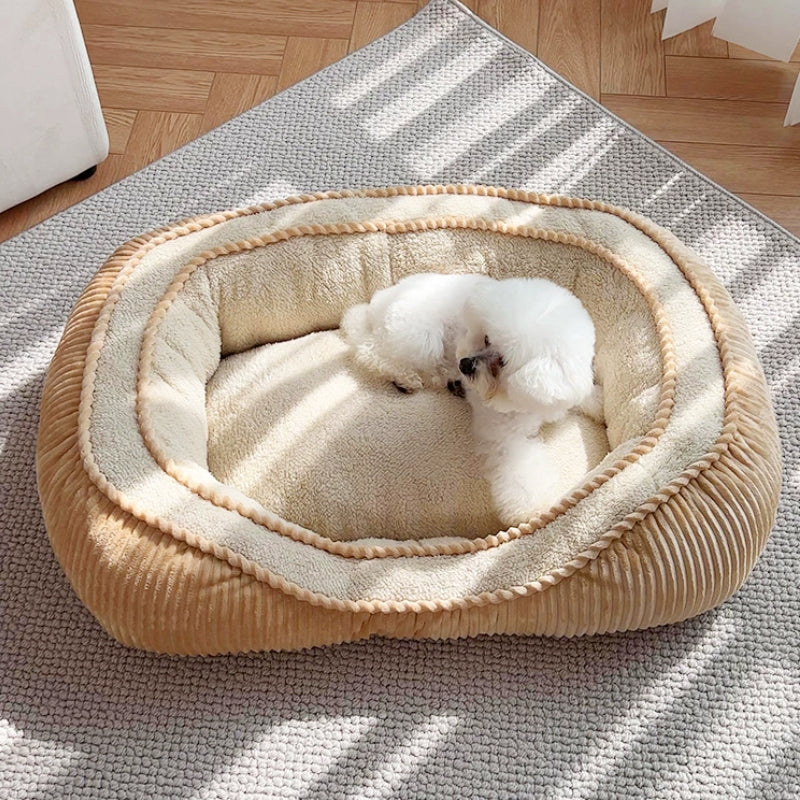 Oval Pet Bed - Cozy, Innovative Design, Plush Comfort, 100% PP Cotton Fill